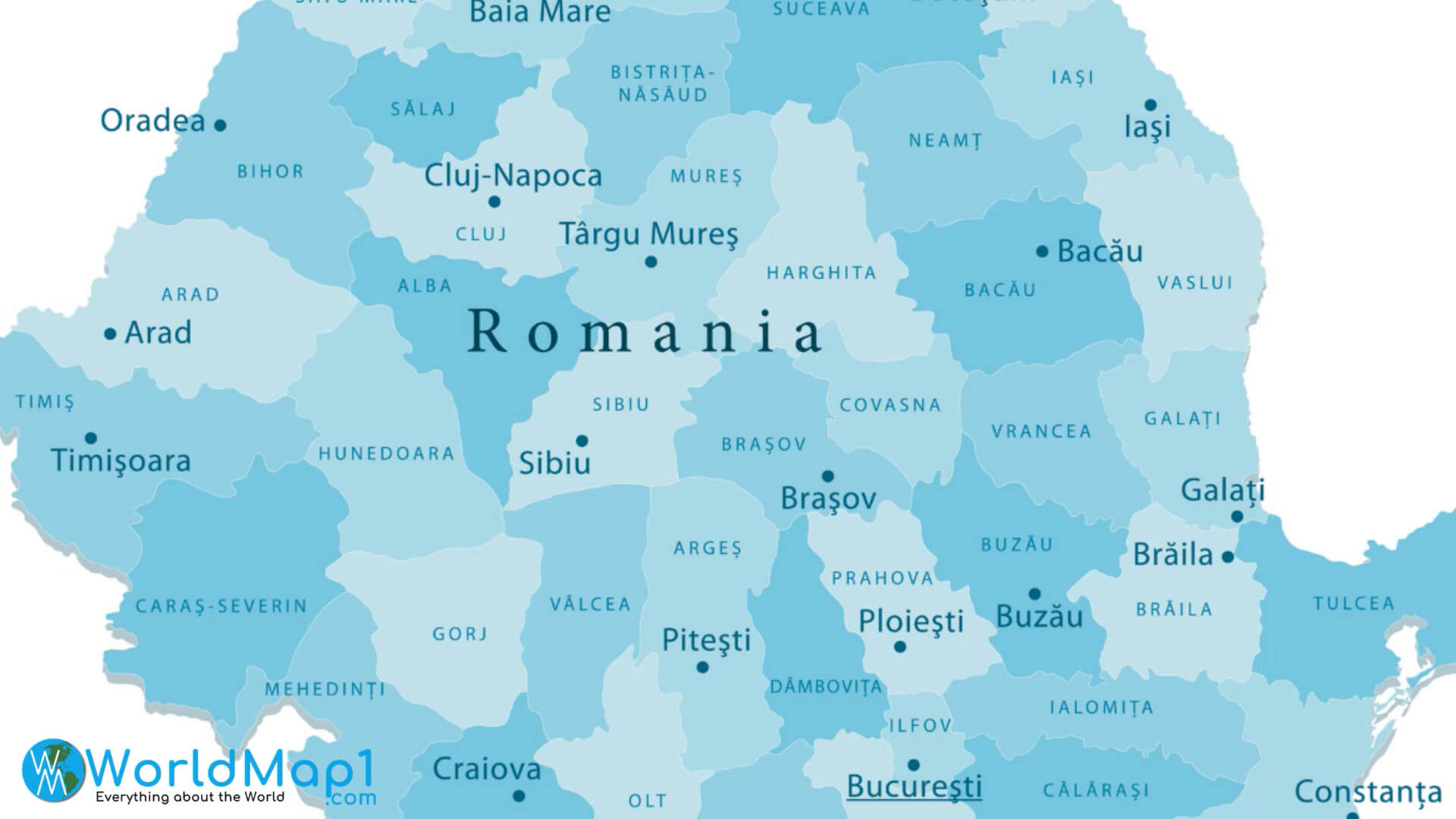 Carte de la Roumanie avec les villes
